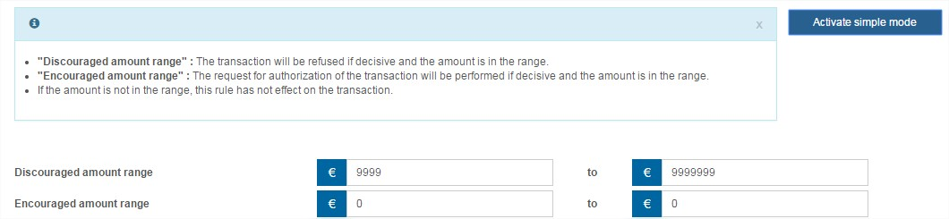 image showing the rule in advanced configuration mode