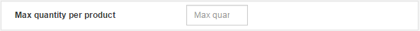 max quantity per product field