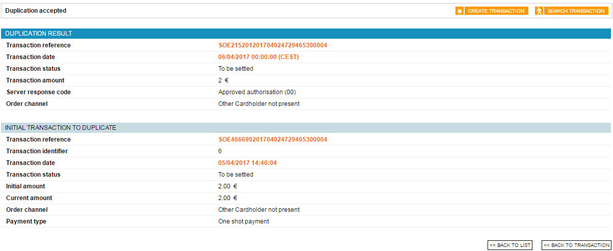 transactions summary