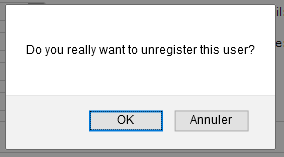 Do you really want to unregister this user?