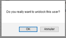 Do you really want to unblock this user?