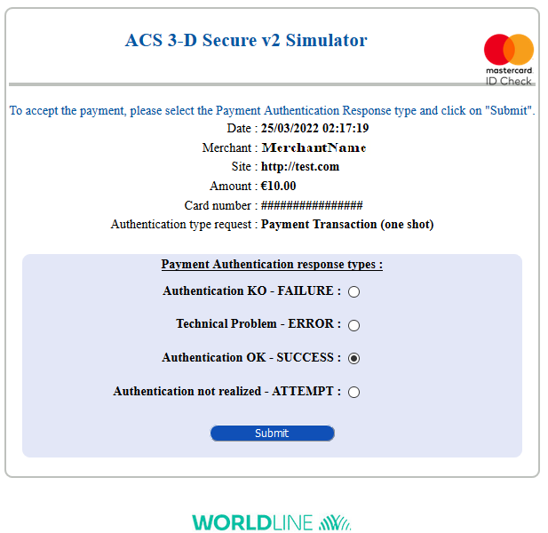 3DSv2 ACS simulation page
